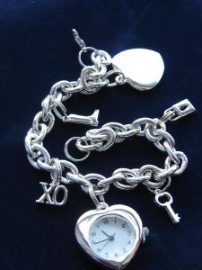 silver watch charm bracelet from crimeajewel